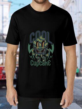 Cool Cupcake Graphic Tee - Black